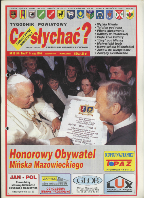 Okładka gazety Co słychać? - nr 18 (84) 1999